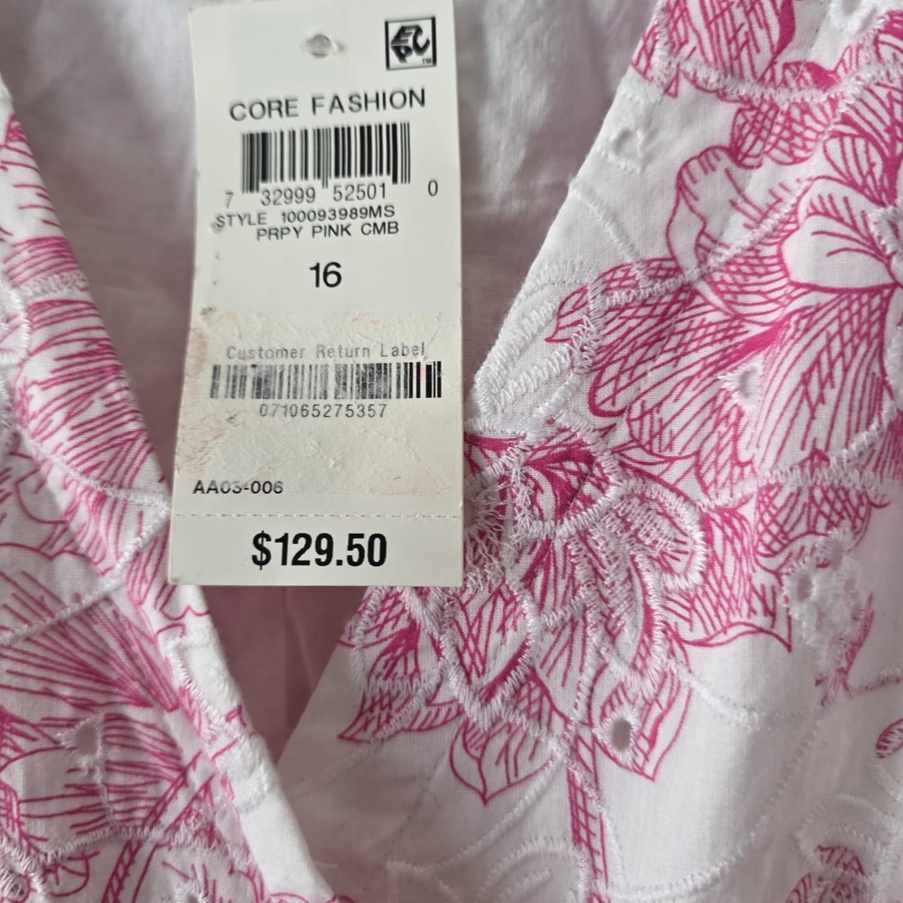 Charter Club Pink Floral Asymmetrical Wrap Dress - Picture 6 of 10